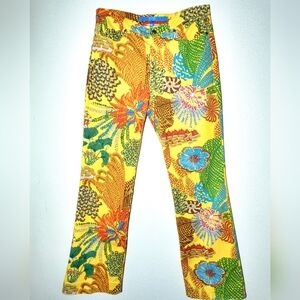 ESCADA SPORTS Tropical Multicolor Floral Straight Leg Jeans MADE IN ROMANIA US10